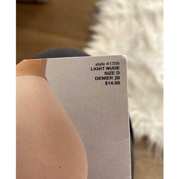 Nordstrom Control Top stockings Style 8135B light nude size D - Picture 2 of 3